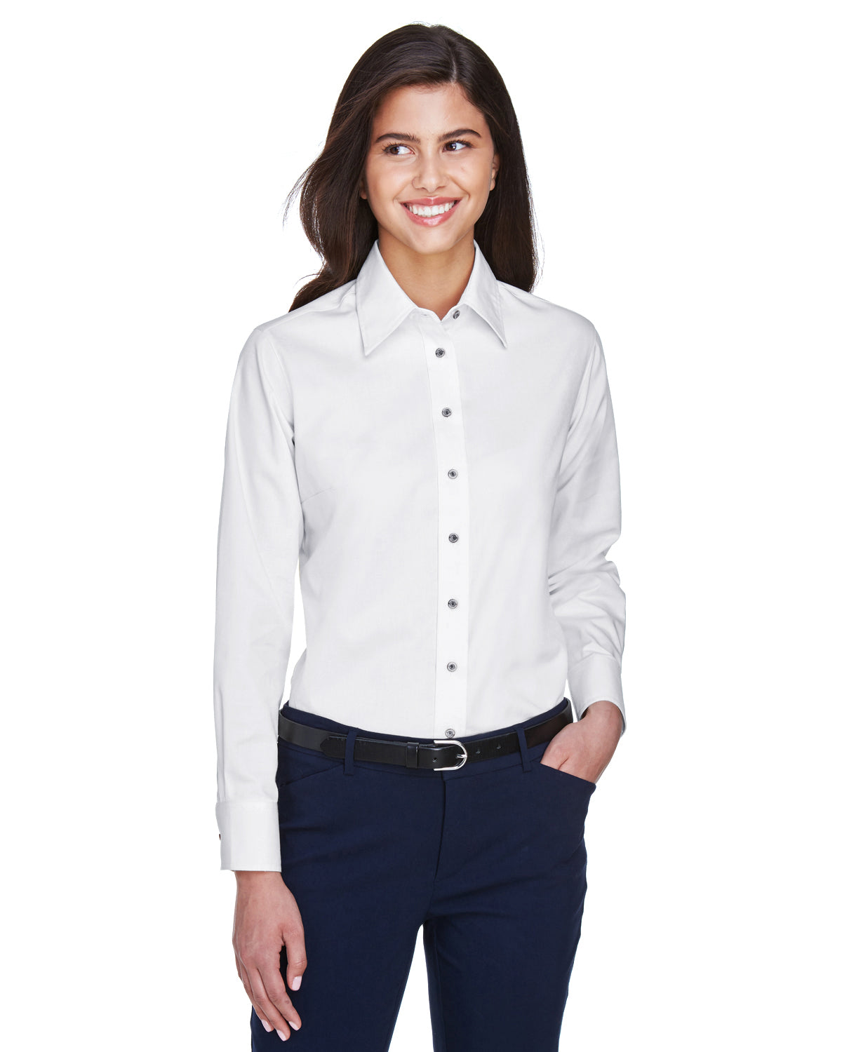 Ladies' Easy Blend Long Sleeve Twill Shirt with Stain Release