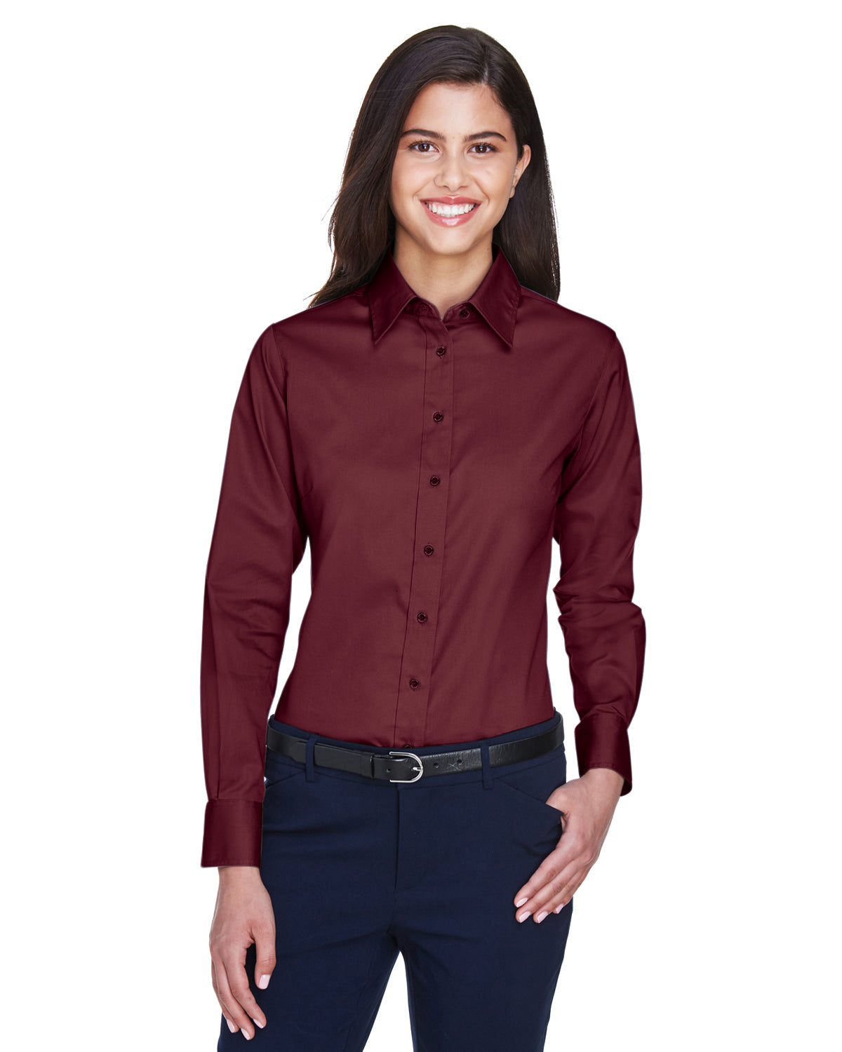 Ladies' Easy Blend Long Sleeve Twill Shirt with Stain Release